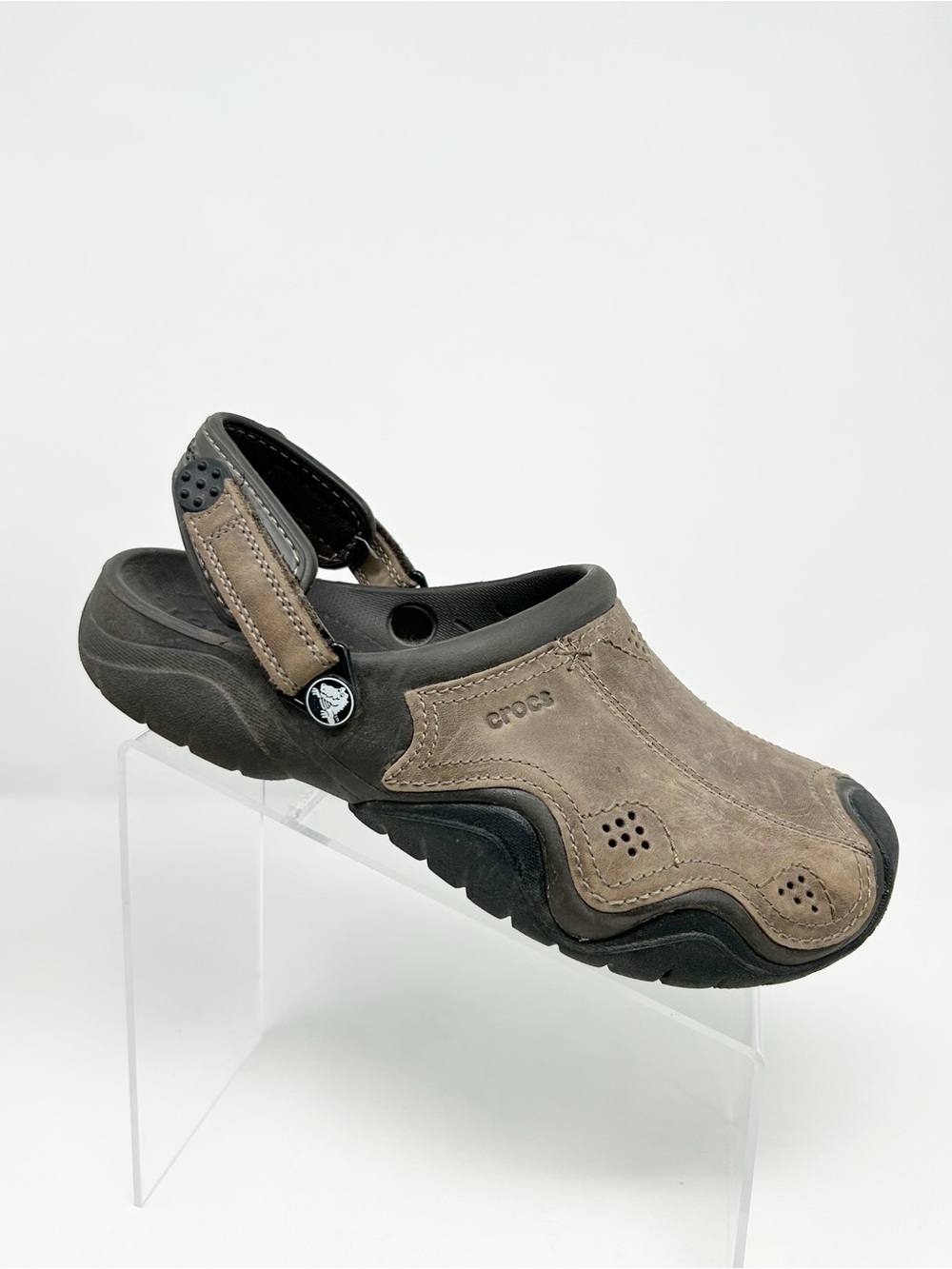 Crocs Swiftwater Clog Men's Brown Slip-On Sandals Adjustable Heel Strap Size 9